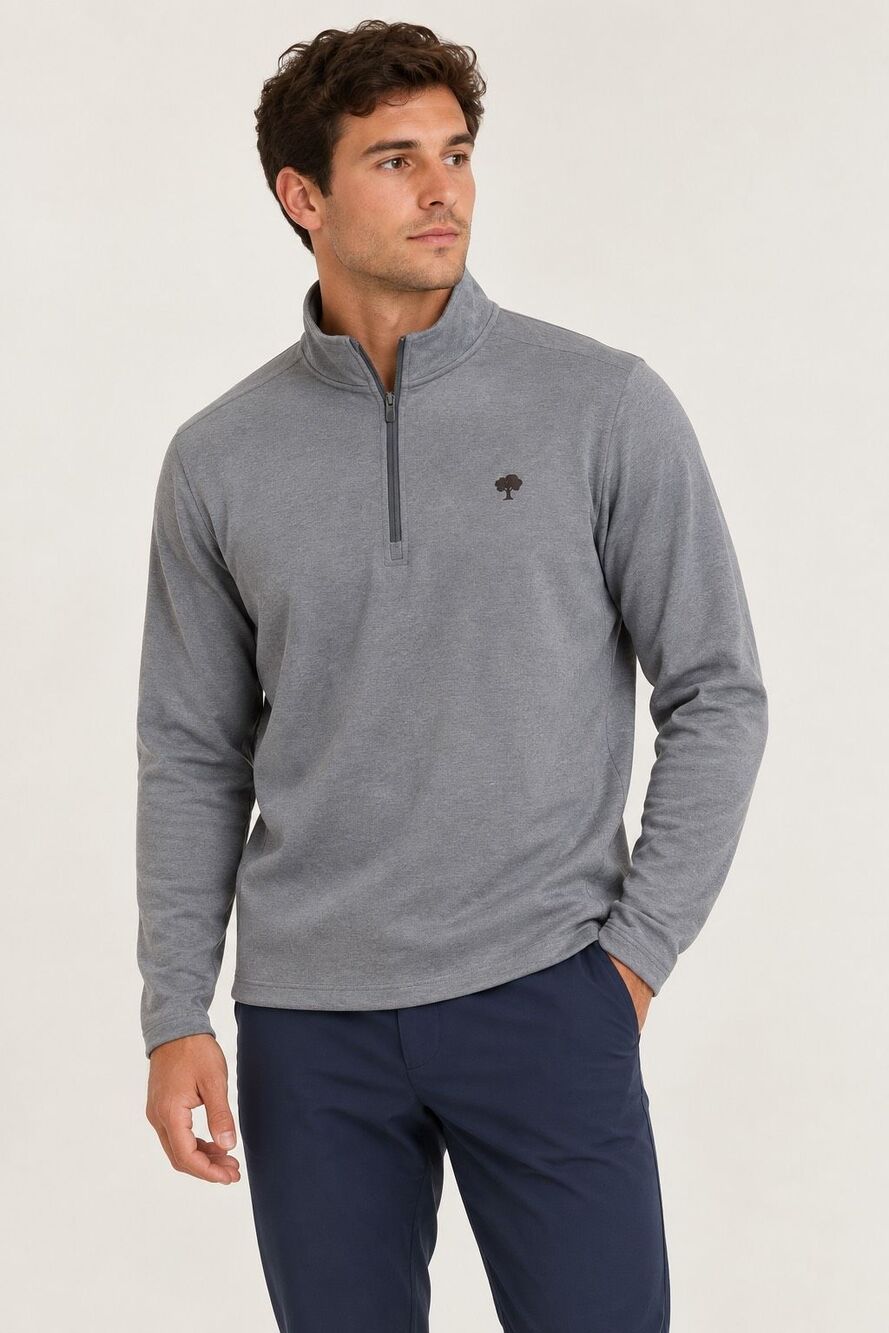 Greyson Clothiers Mens Gray Performance Quarter Zip Pullover Golf Large L